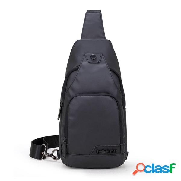 Homens de lazer Oxford Crossbody Bolsa Black Chest Pack