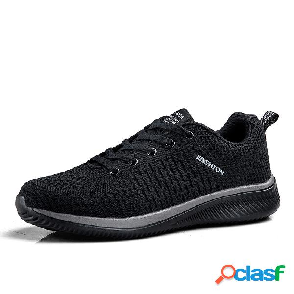 Homens de tecido de malha Comfy Lace Up Sport Running