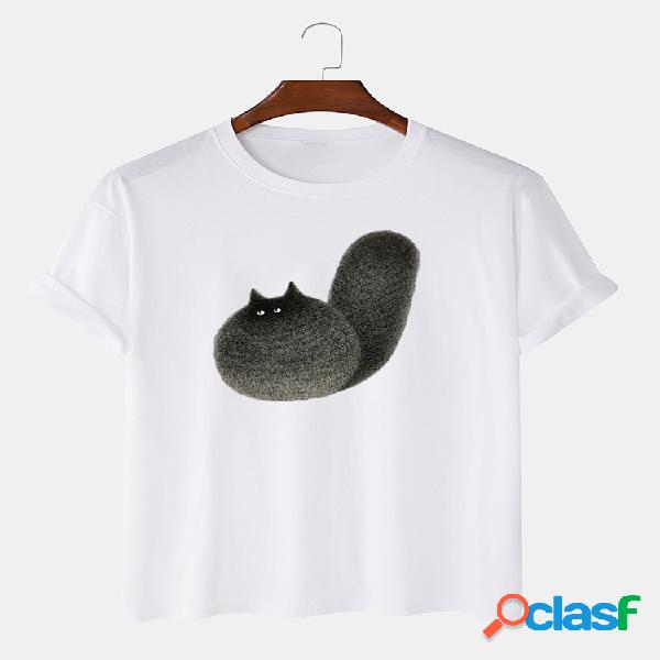 Homens engraçados pequenos briquetes gatos camisetas de