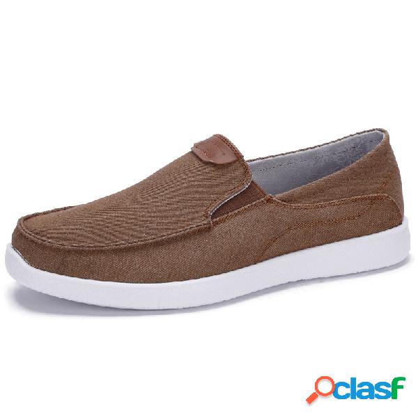 Homens lona respirável deslizamento em Soft sapatos de