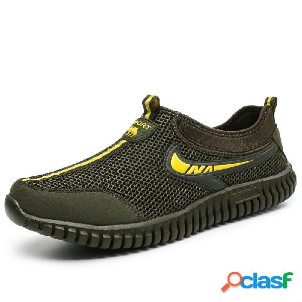 Homens sapatos de malha respirável esporte ao ar livre