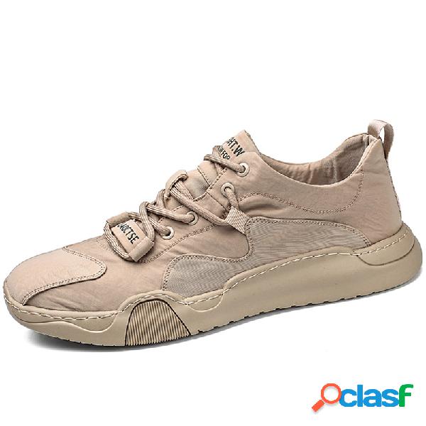Homens tecido antiderrapante cor pura Soft sapatos casuais
