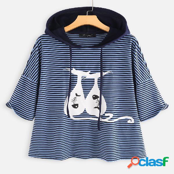 Impressão listrado do gato dos desenhos animados Plus