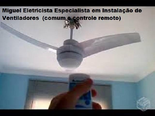 Instalação: ventiladores comum e controle remoto