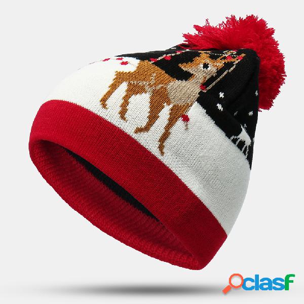 Jacquard de malha de Natal Chapéu Bonés de gorro unisex