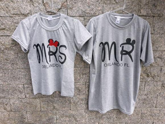 Kit 2 Camisetas Casal Namorados - Mr. e Mrs. disney