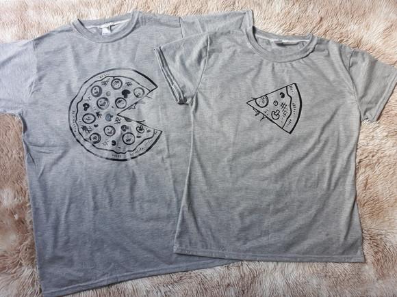 Kit 2 Camisetas Casal Namorados - pizza