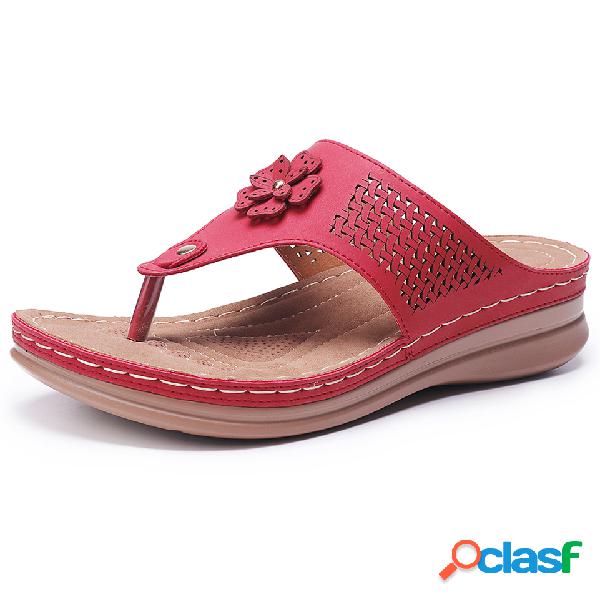 LOSTISY oco Out Toe Clip Flip Flops Praia Chinelos de