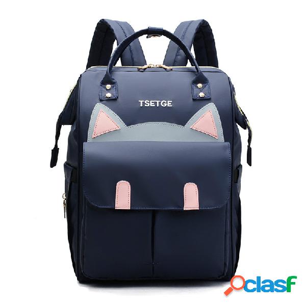 Lazer mochila cartoon multi-funcional ombro casual Bolsa
