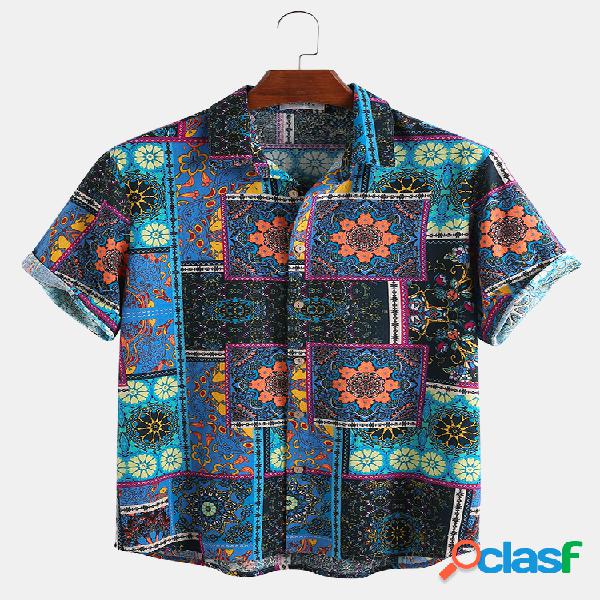 Mens 100% algodão cor étnica bloco patchwork bandana