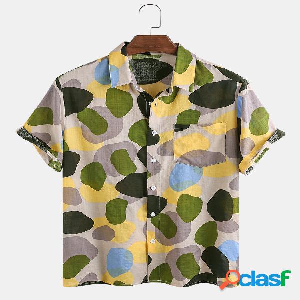 Mens Cotton Multi-Color Irregular Polka Dot Camuflagem