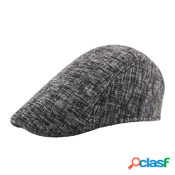 Mens Inverno Engrosse Quente Boina De Lã Cap Ajustável