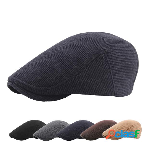 Mens Inverno Engrosse Quente Knit Boina Cap Ajustável
