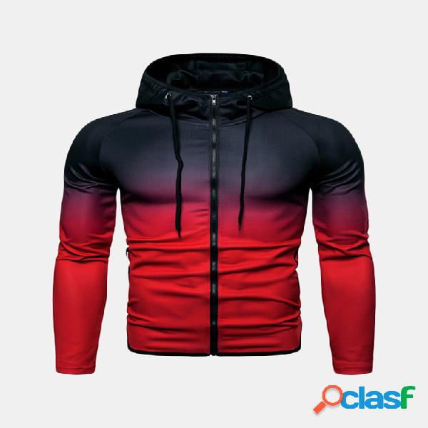 Mens Slim Fit Slim Zipper Up Sport Casual Hoodies