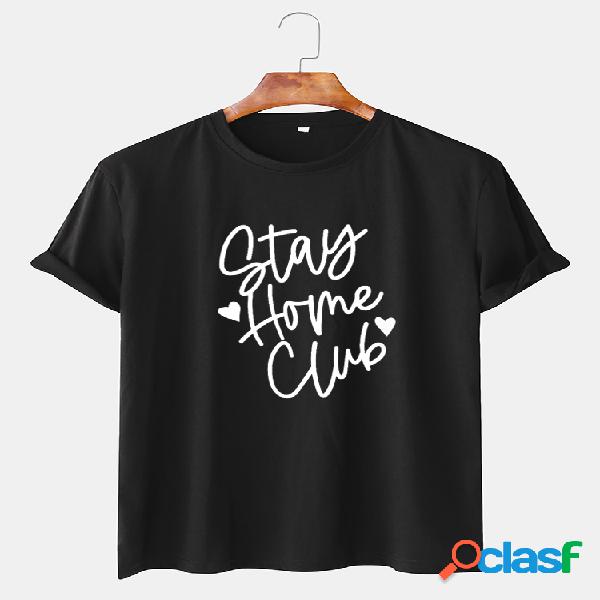 Mens Slogan engraçado impresso algodão respirável t-shirt