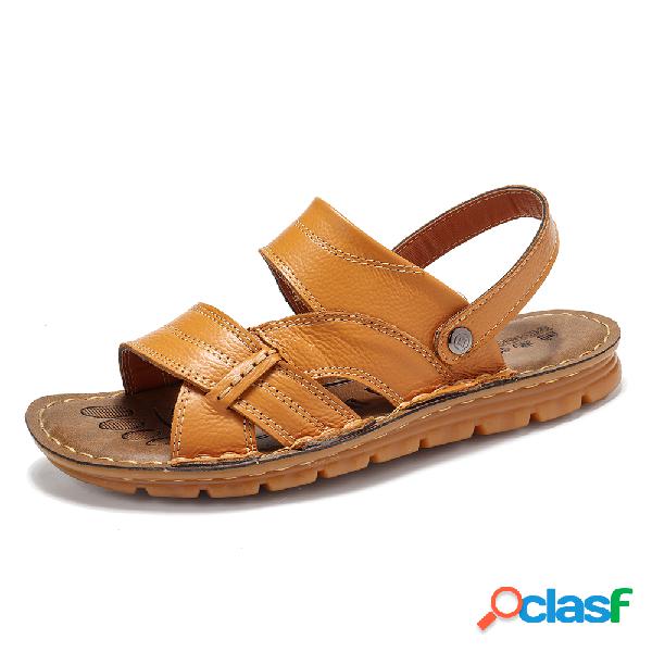 Mens Toe aberto Cross Strap Jardim ao ar livre Praia