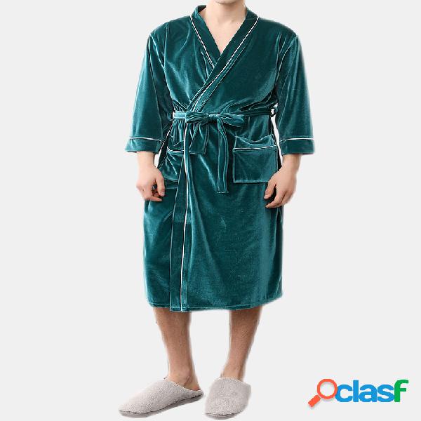 Mens Tricô De Veludo Liso Velo Aquecedor Cintura Soft