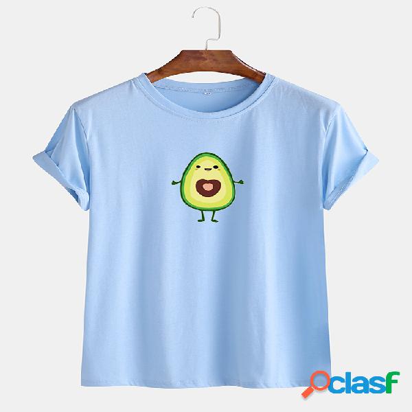Mens encantador dos desenhos animados abacate impresso