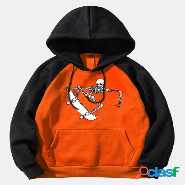 Mens estilo simples cor sólida slogan impresso muff bolso