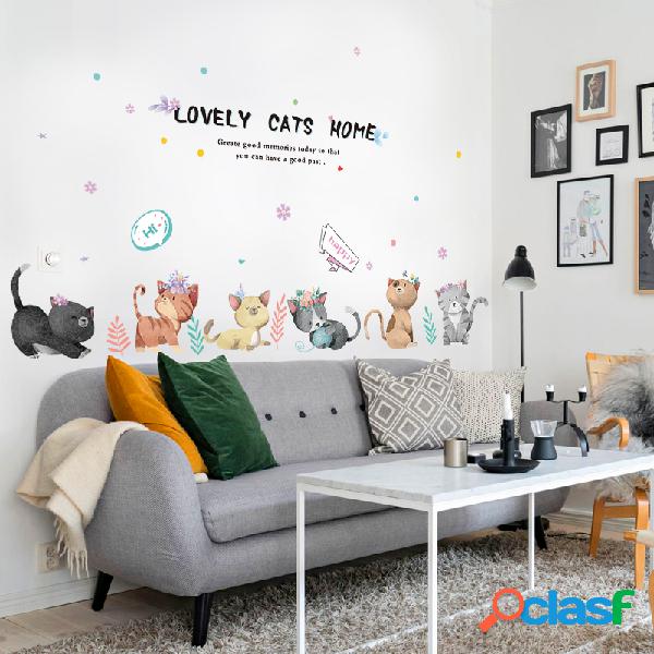 Miico Gato Pintado À Mão Adesivo de Parede Quarto das