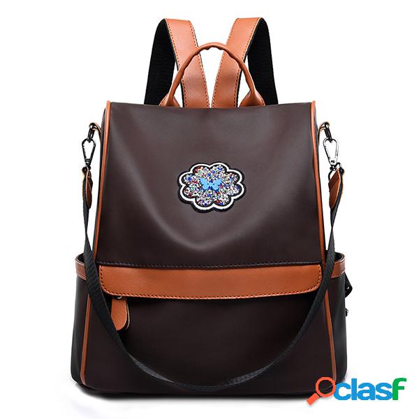 Mochila Feminina Elegante Multifuncional de Couro Artificial