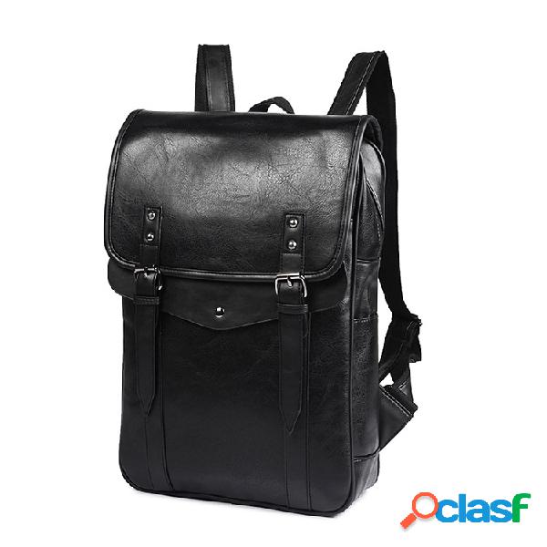 Mochila impermeável retro do estilo do couro do plutônio