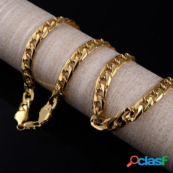 Moda Hiphop Colar de Corrente de Ouro Colar de Personalidade
