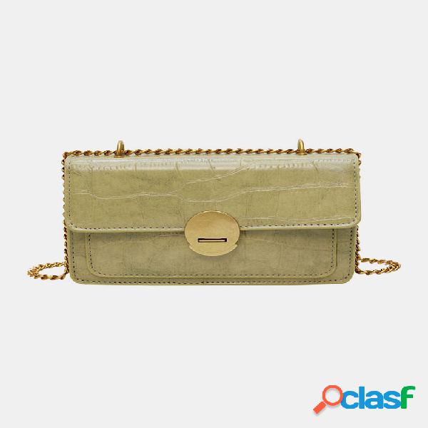 Mulheres Alligator Grained PU Leather Classic Cadeia