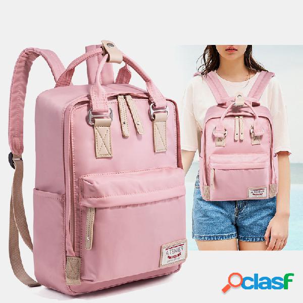 Mulheres Canvas Multifunções Impermeável Casual Patchwork