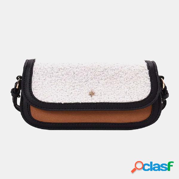 Mulheres Cordeiro Cabelo Inverno Crossbody Bolsa