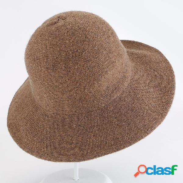 Mulheres Dobrável Inverno Quente Soft Elegante Malha De Lã