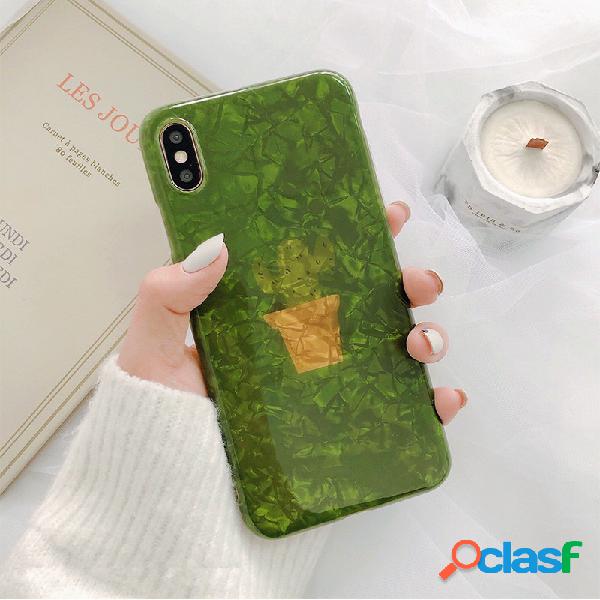 Mulheres Ins Shell Verde Planta Estilo Telefone Caso Para