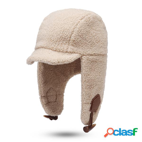 Mulheres Inverno Cordeiro Caxemira Earmuffs Plush Lei Feng