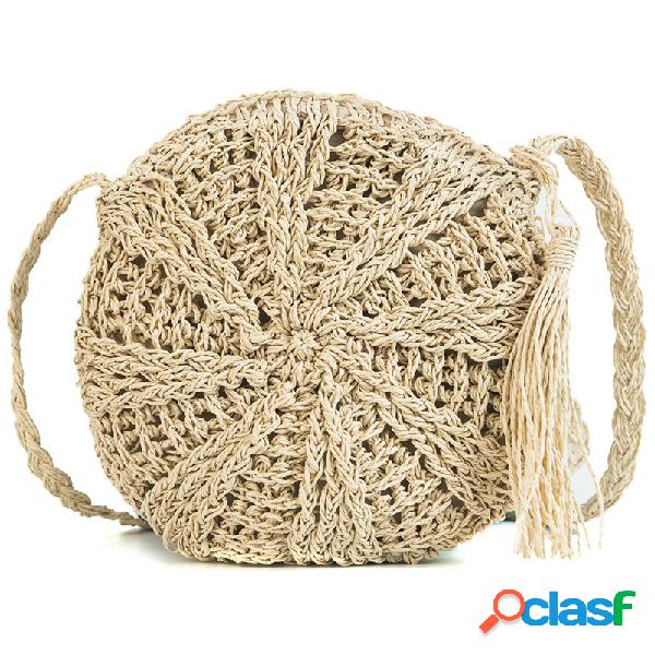 Mulheres Palha Bolsa Crossbody Bolsa Ombro Bolsa