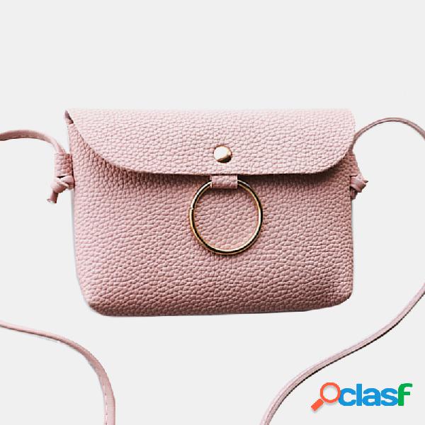 Mulheres Sólido Hasp Casual PU Crossbody Bolsa Ombro Bolsa