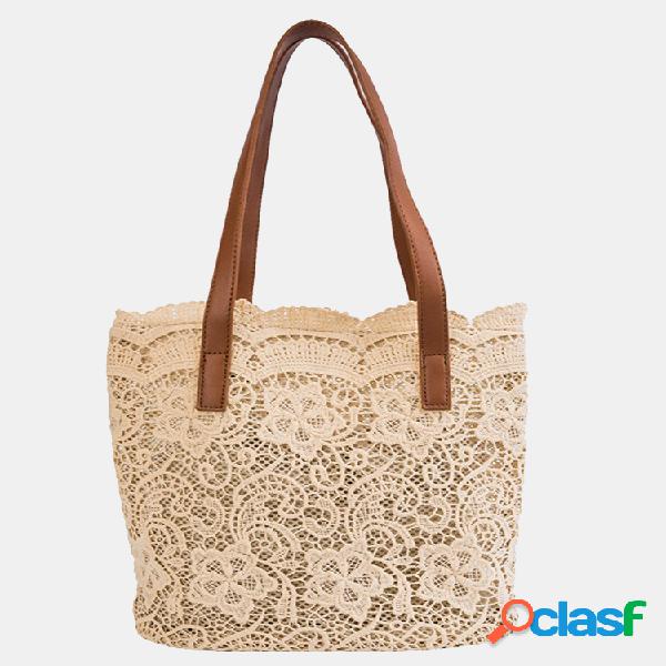 Mulheres Sólidos Casual Lace Oco Out Shoulder Bolsa