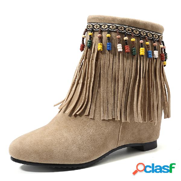 Mulheres Tamanho Grande Boemia Casual Beading Tassel Heigth