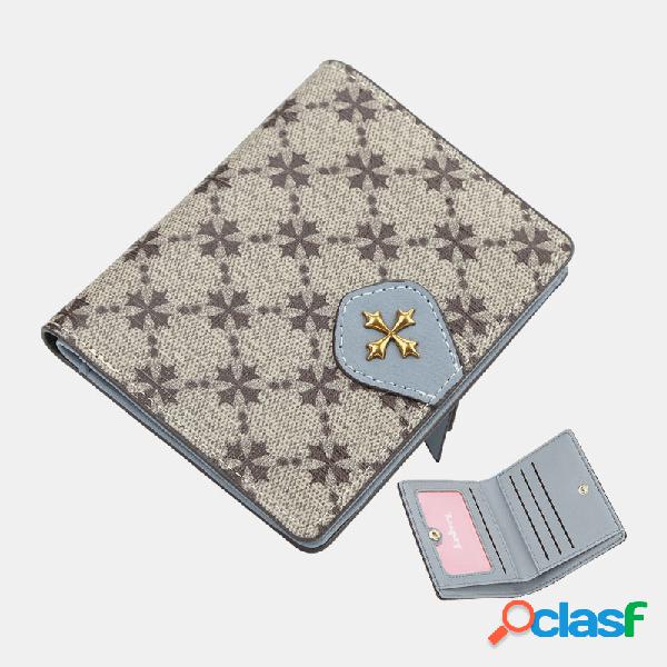 Mulheres curto zipper cadeia bolsa velha Padrão titular do