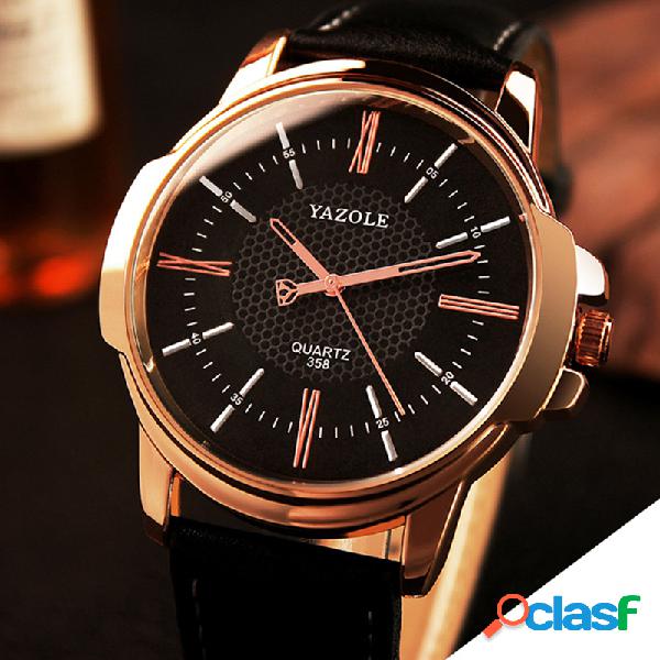 Negócios Moda Quartz Assista Soft Couro Simples Dial Waist