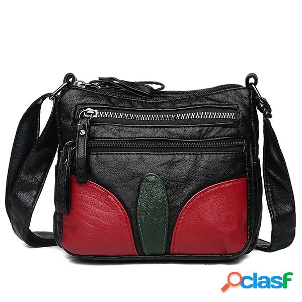 Ombro de lazer em couro para mulheres Soft Bolsa Crossbody