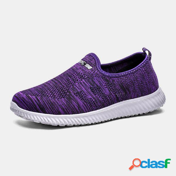 Plus Tamanho Mulheres Athletic Walking Mesh Slip On Flat