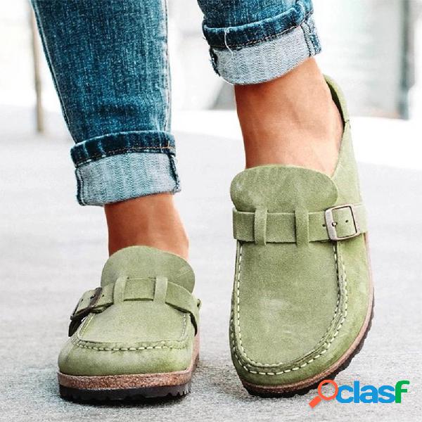 Plus Tamanho Mulheres Casual Confort Suede Grande Toe Round