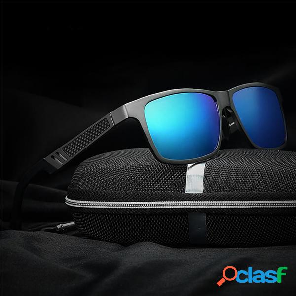 Proteção UV Óculos de Sol de Liga Polarizado Masculino