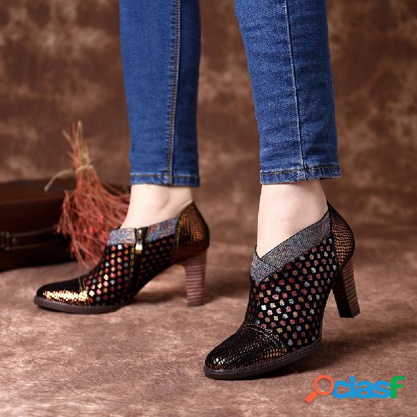 SOCOFY Sooo Comfy Couro Genuíno Colorful Bombas de salto