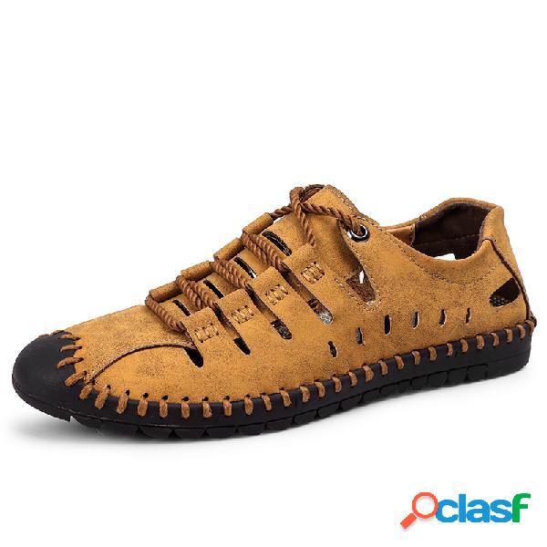 Sapatos Casuais De Tamanho Grande Costurados De Microfibra