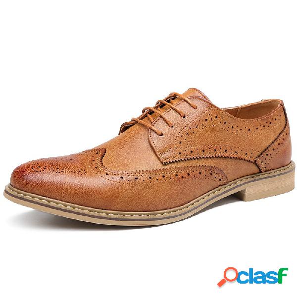 Sapatos formais de couro retro cor de microfibra de homens