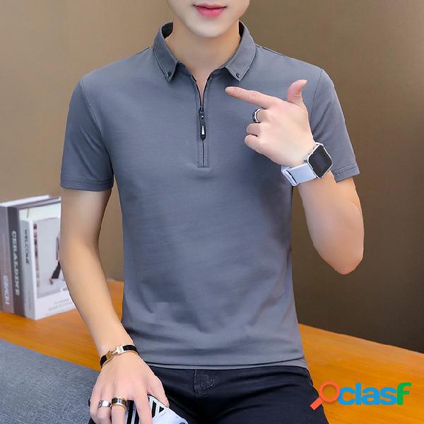 T-shirt de mangas curtas Mens Camisa Cotton Casual