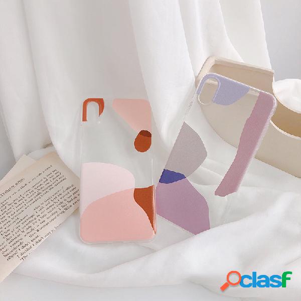 Telefone Caso TPU Cobbled Art Caso Feminino Transparente