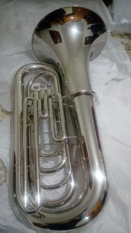 Tuba 4/4 Sib Weril J981 Niquelada Nova - Aceito trocas