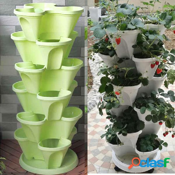 Vasos de plantio empilháveis Jardim Ao Ar Livre Morango